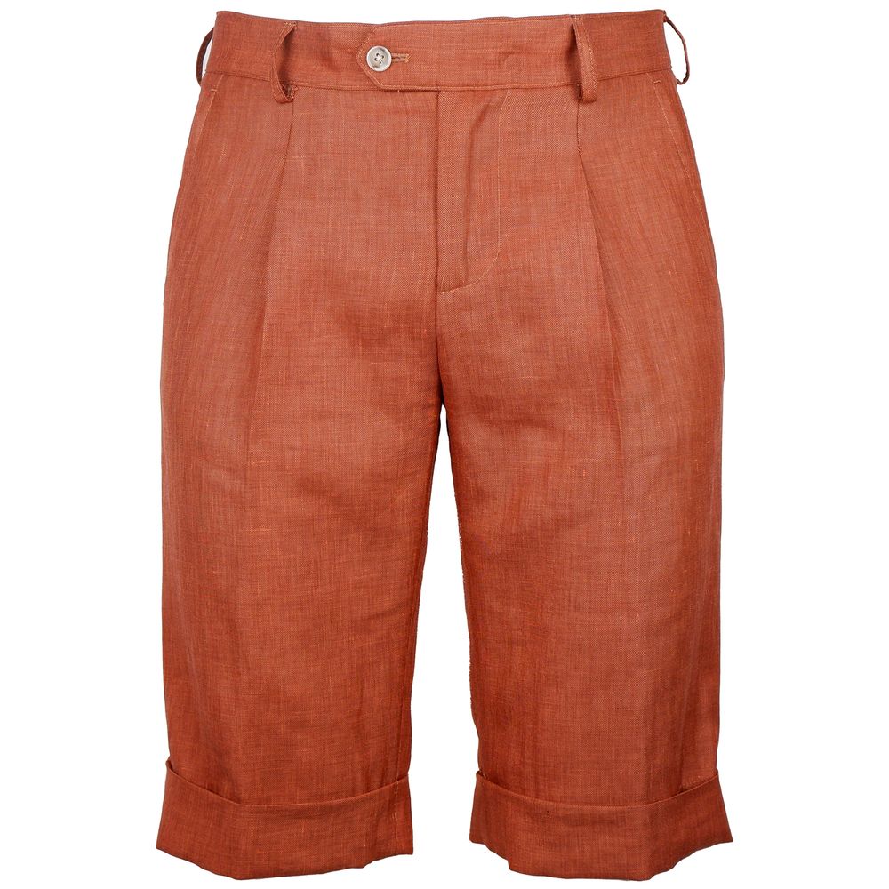 Made in Italy Brown Linen Short -   -  Made in Italy.