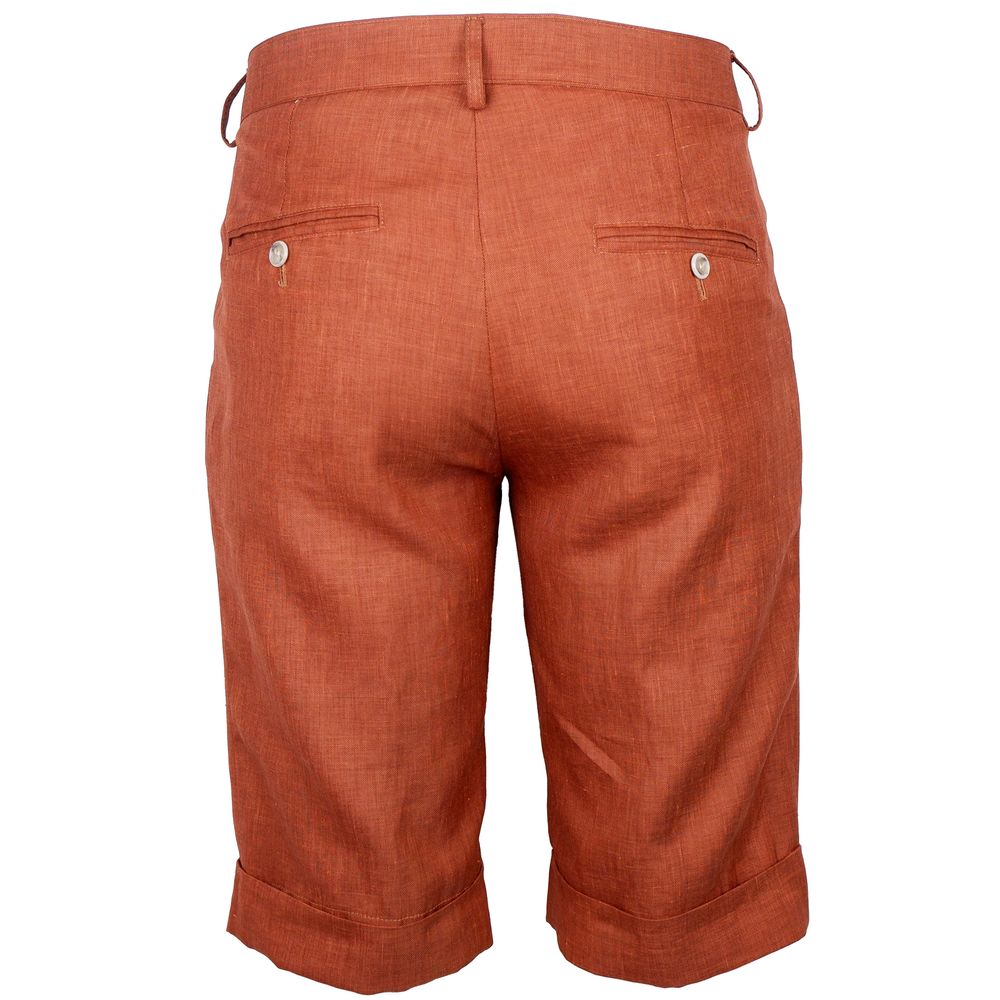 Made in Italy Brown Linen Short -   -  Made in Italy.