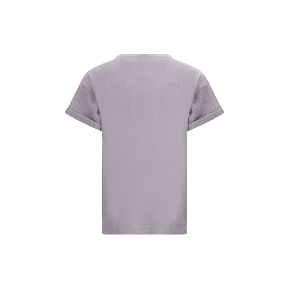 Brunello Cucinelli cashmere glitter T-shirt -   -  Brunello Cucinelli.