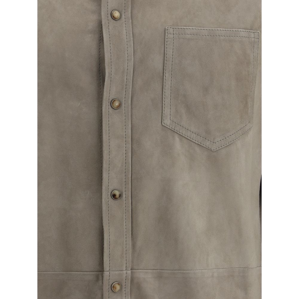 Brunello Cucinelli Suede Shirt -   -  Brunello Cucinelli.