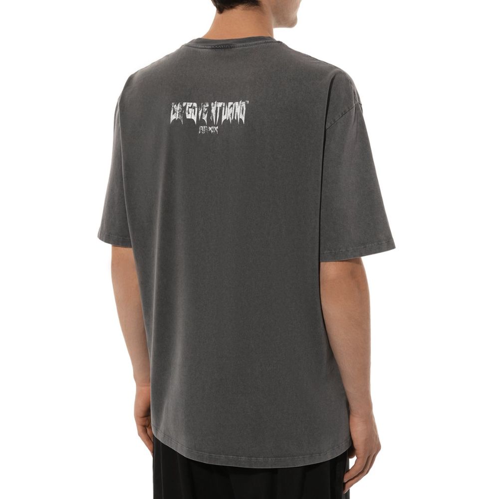 Diego Venturino Gray Cotton T-Shirt -   -  Diego Venturino.