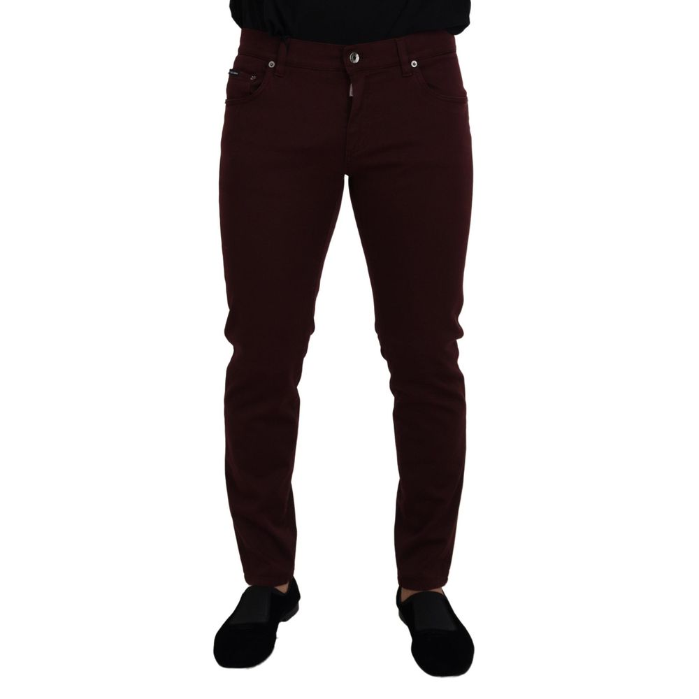 Dolce & Gabbana Bordeaux Cotton Jeans & Pant -   -  Dolce & Gabbana.