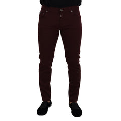 Dolce & Gabbana Bordeaux Cotton Jeans & Pant -   -  Dolce & Gabbana.