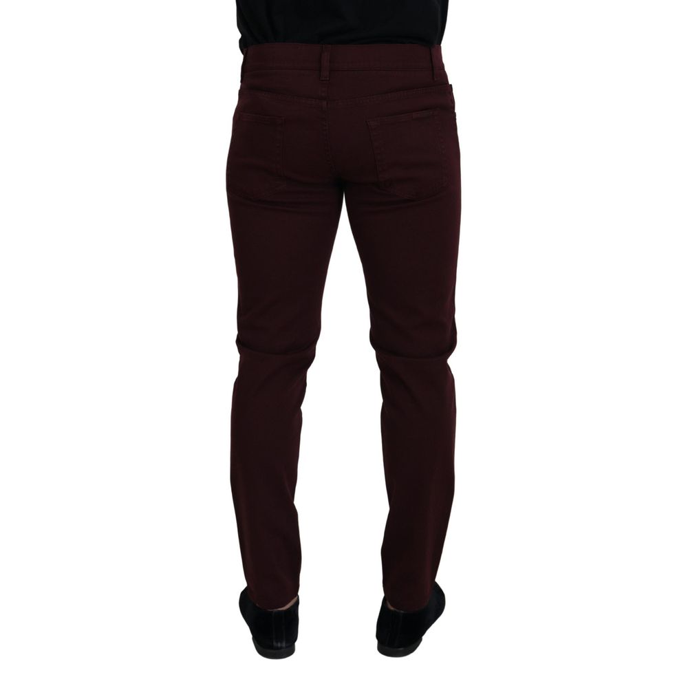 Dolce & Gabbana Bordeaux Cotton Jeans & Pant -   -  Dolce & Gabbana.
