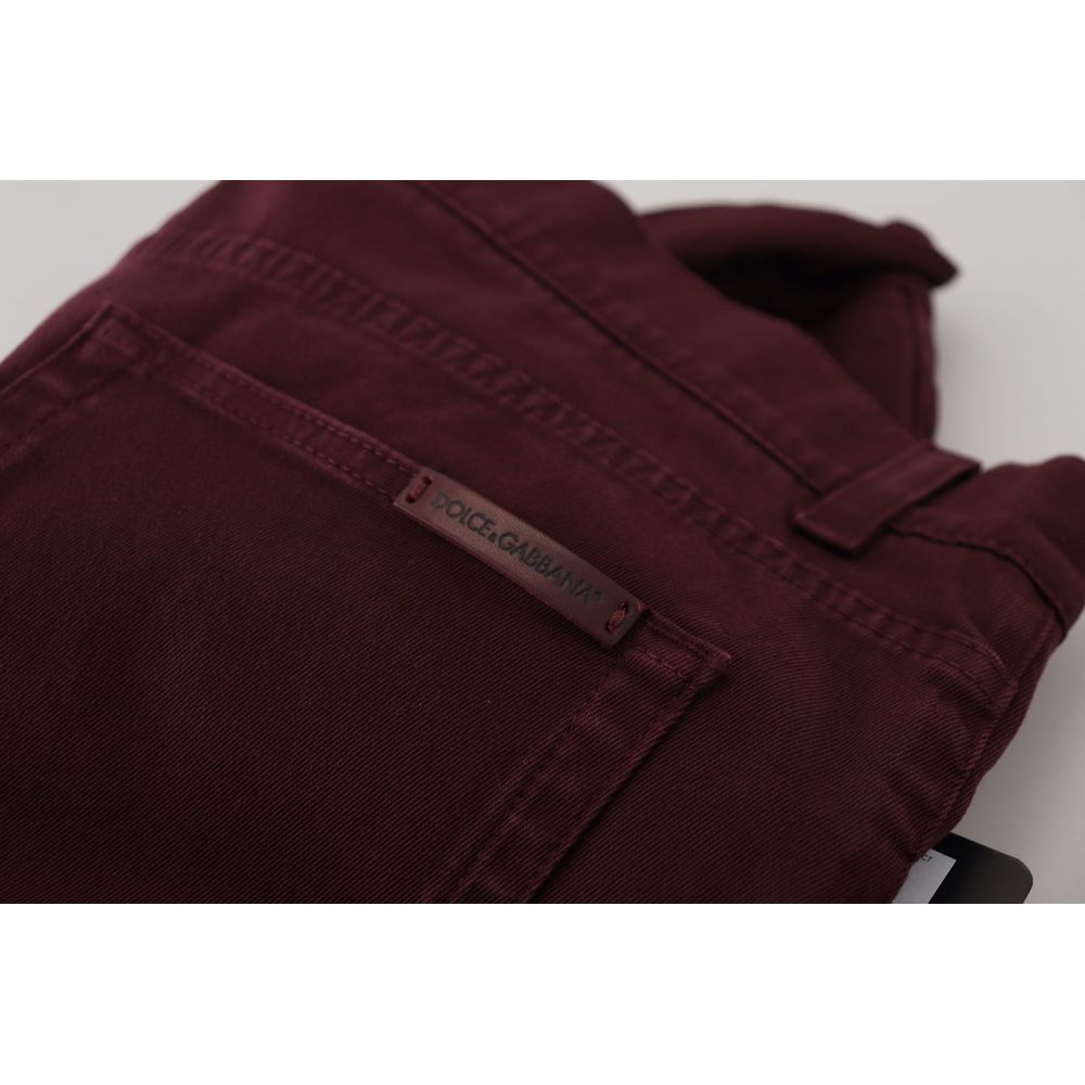 Dolce & Gabbana Bordeaux Cotton Jeans & Pant -   -  Dolce & Gabbana.