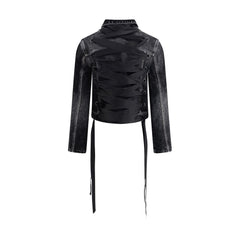 Balenciaga Denim Jacket with ribbon -   -  Balenciaga.