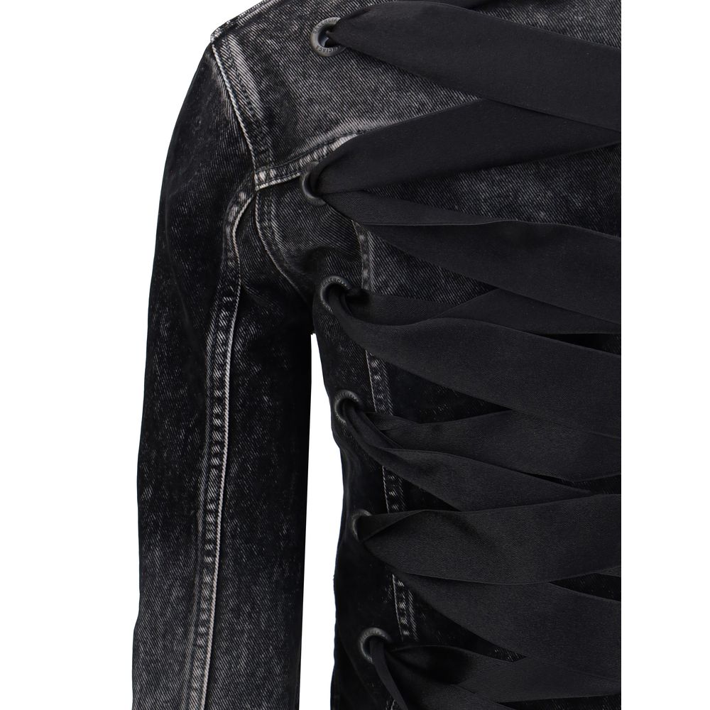 Balenciaga Denim Jacket with ribbon -   -  Balenciaga.