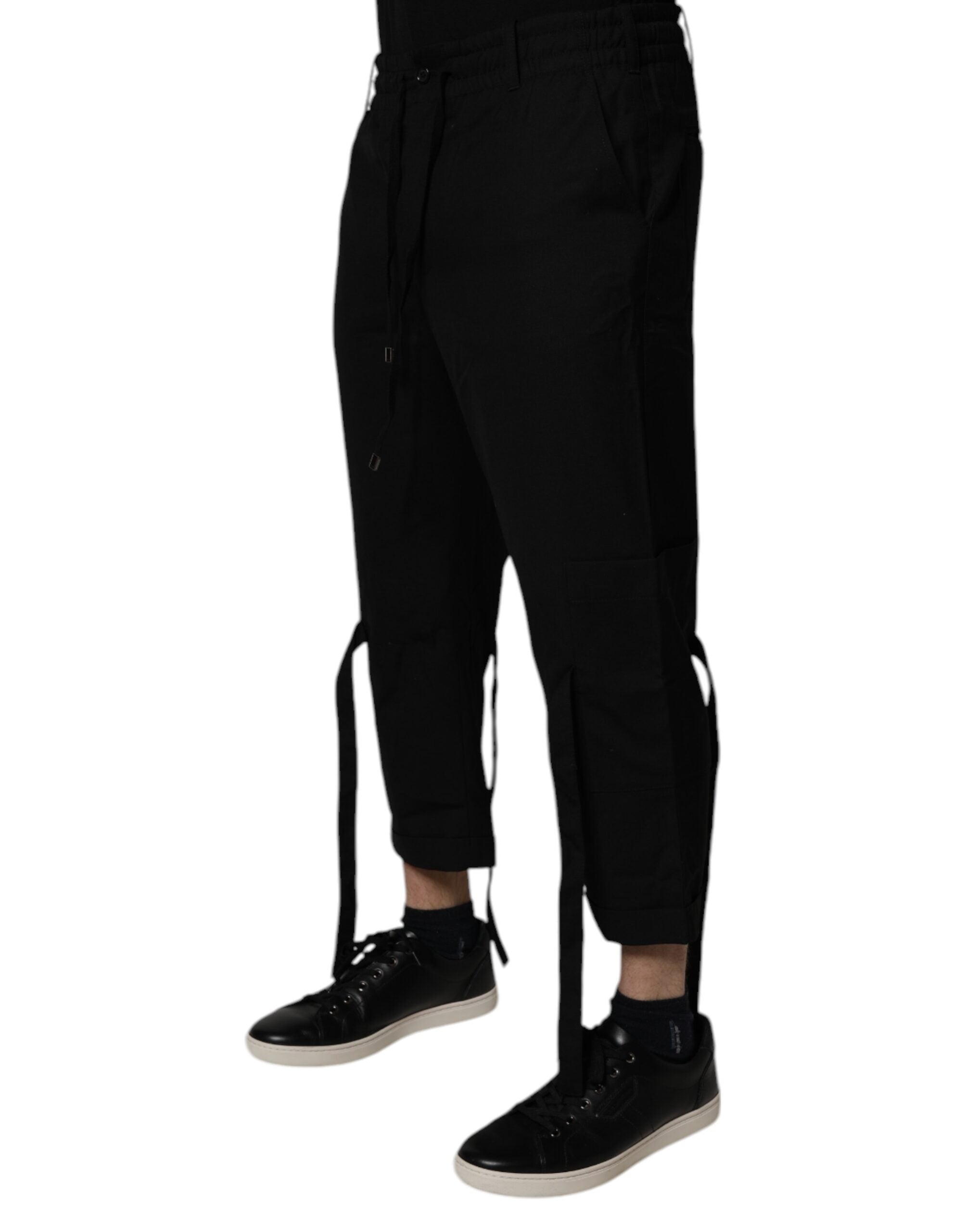 Dolce & Gabbana Black Polyester Men Cropped Pants -   -  Dolce & Gabbana.
