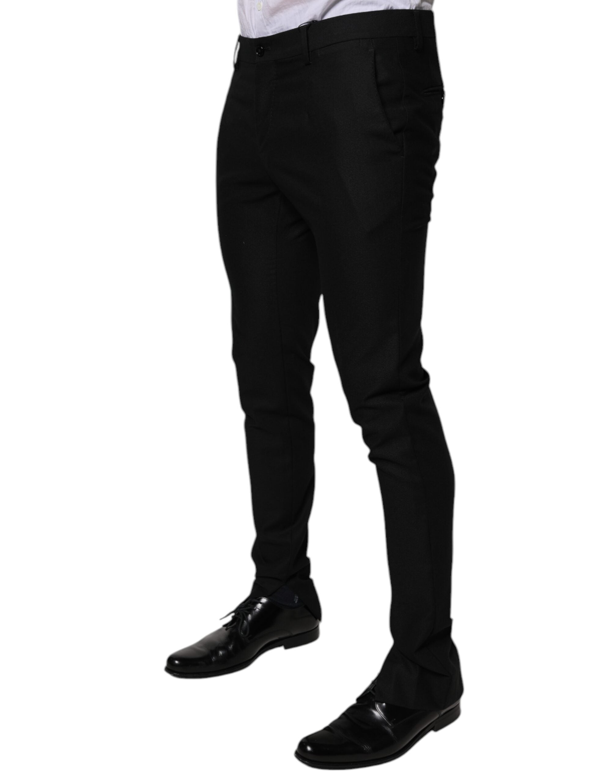 Dolce & Gabbana Black Virgin Wool MenSkinny Dress Formal Pants -   -  Dolce & Gabbana.
