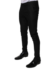 Dolce & Gabbana Black Virgin Wool MenSkinny Dress Formal Pants -   -  Dolce & Gabbana.
