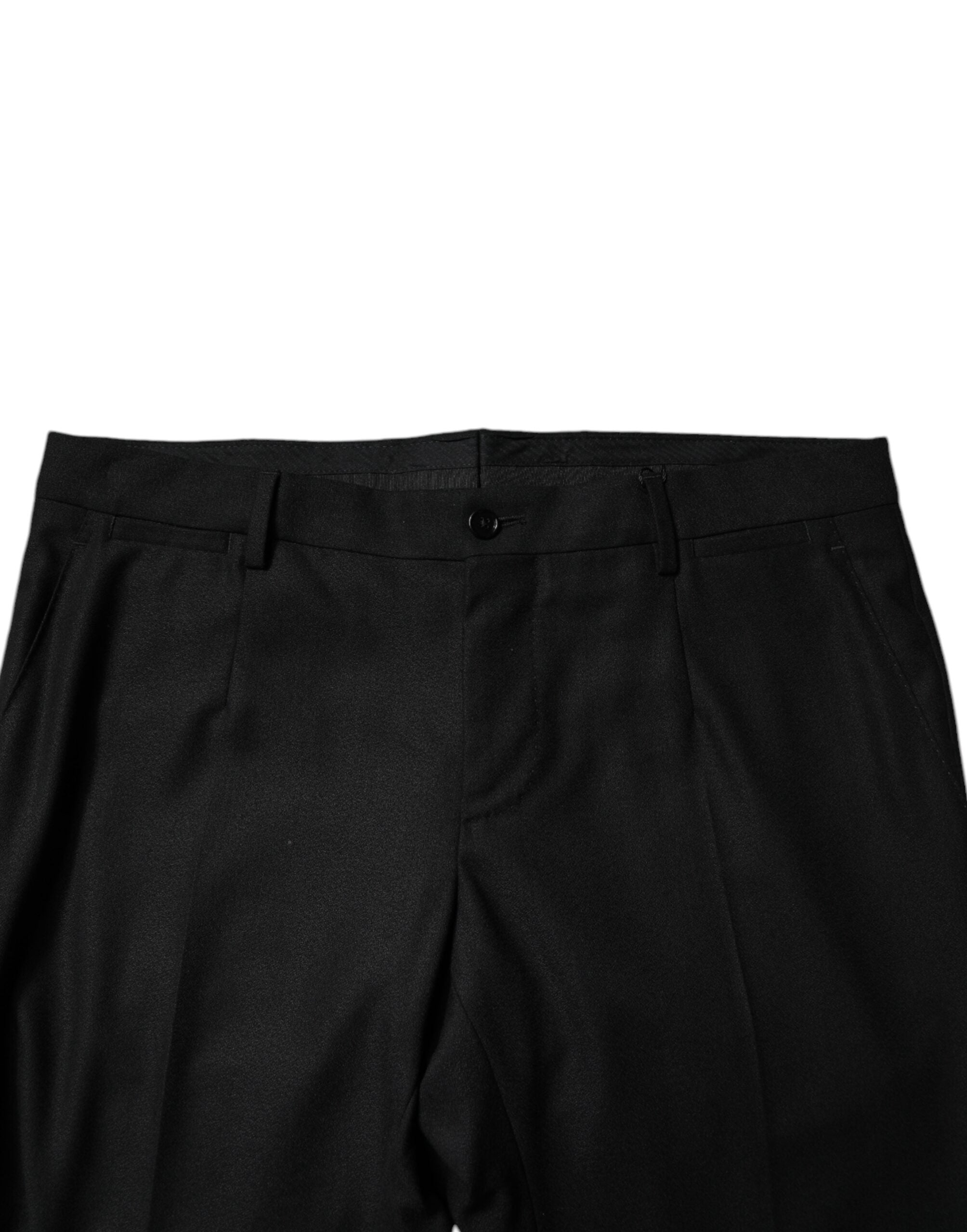 Dolce & Gabbana Black Virgin Wool MenSkinny Dress Formal Pants -   -  Dolce & Gabbana.