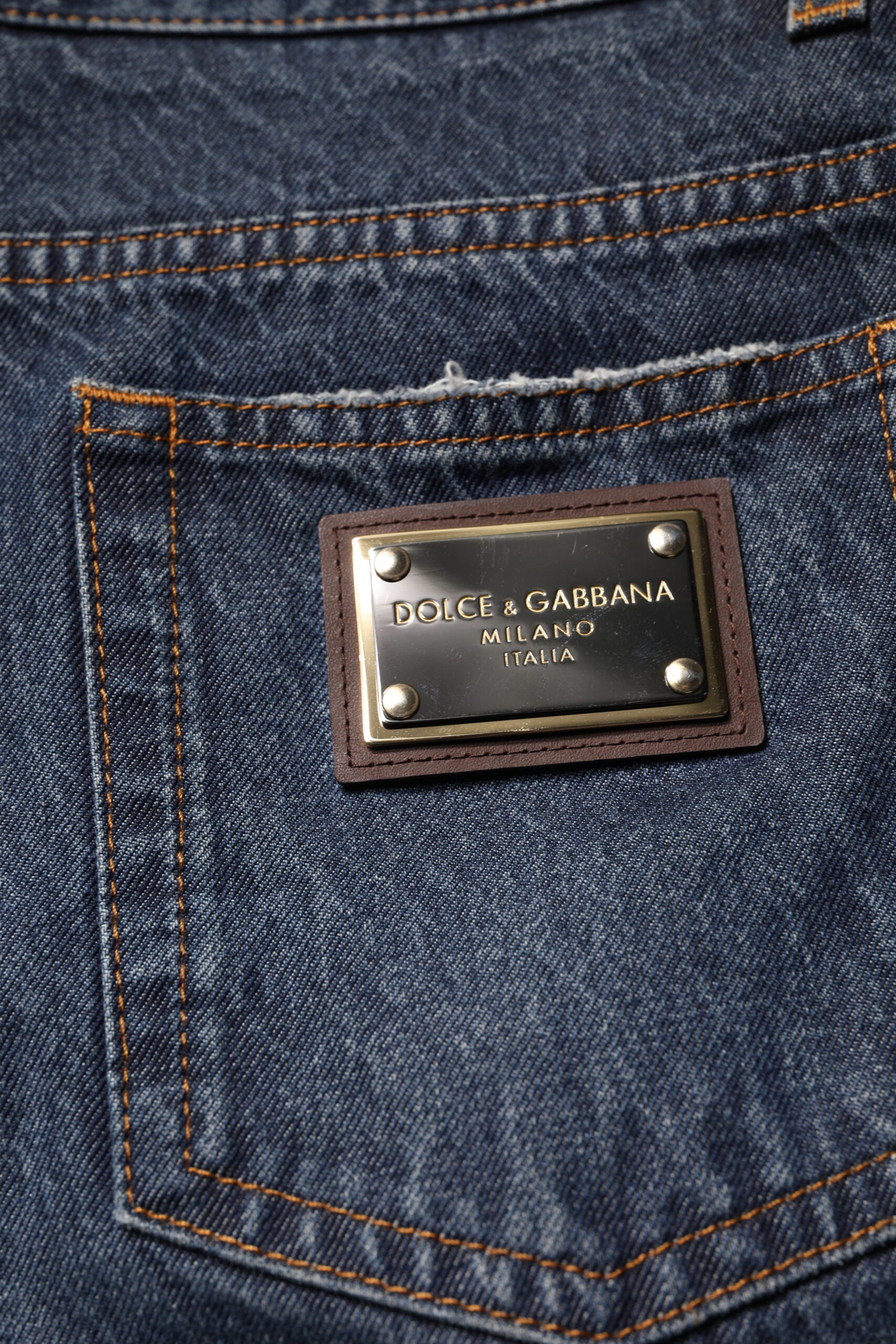 Dolce & Gabbana Beige Blue Floral Cotton Men Denim Jeans -   -  Dolce & Gabbana.