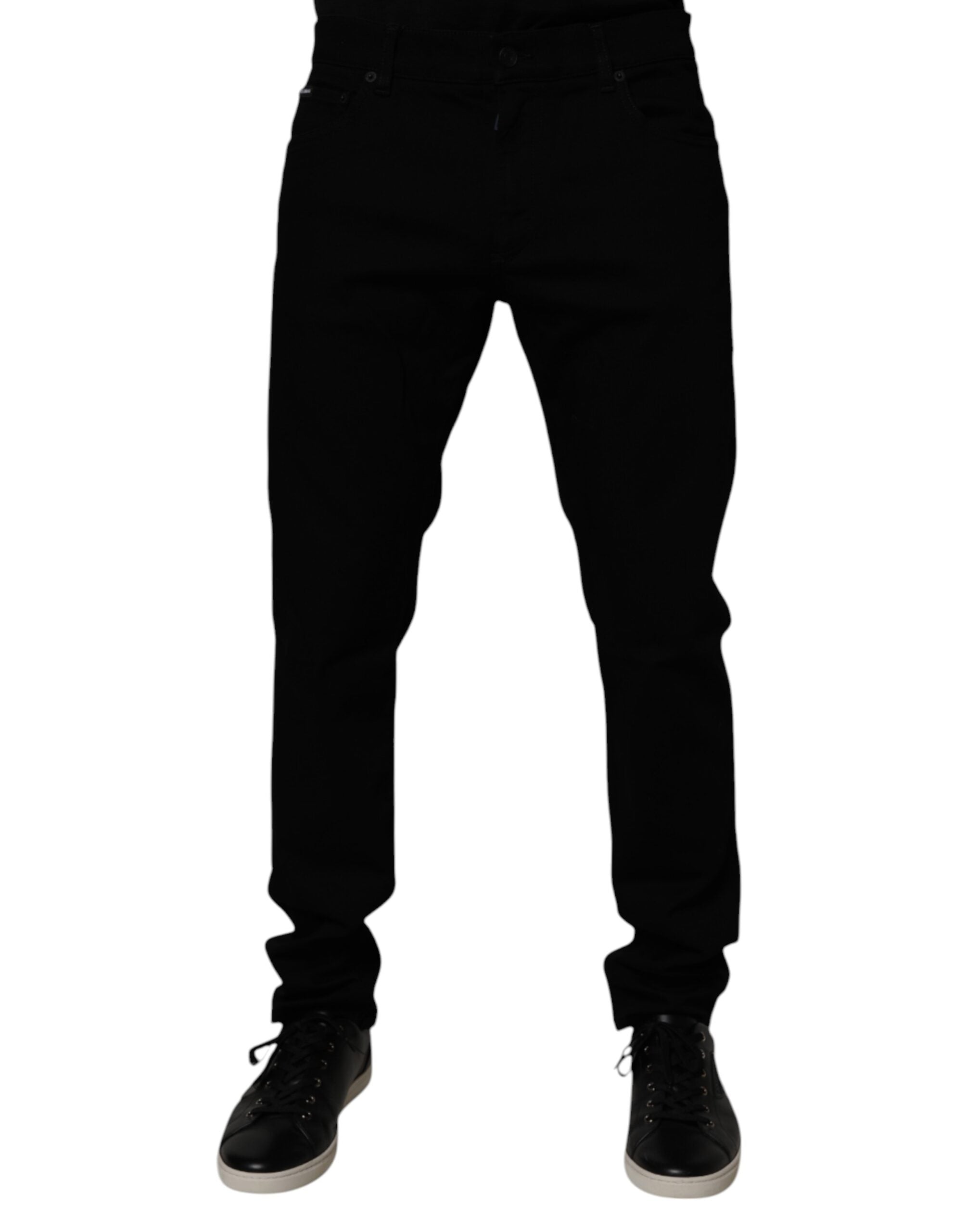Dolce & Gabbana Black Cotton Stretch Slim Fit Men Denim Jeans -   -  Dolce & Gabbana.