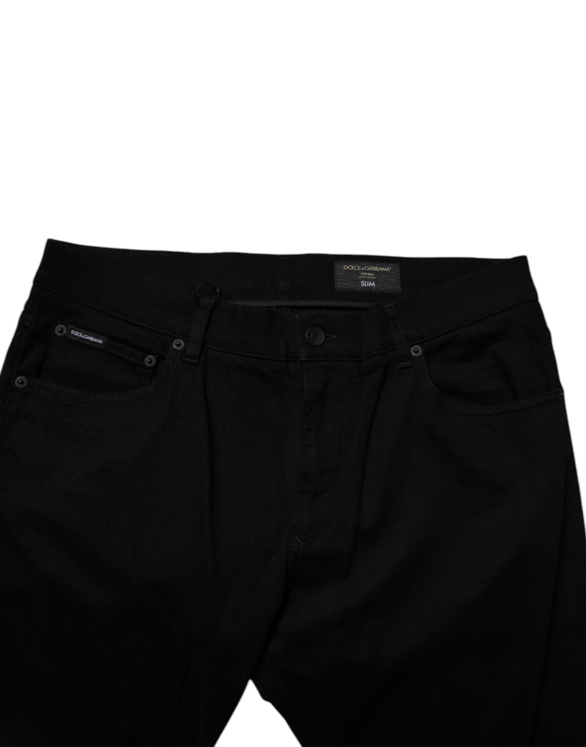 Dolce & Gabbana Black Cotton Stretch Slim Fit Men Denim Jeans -   -  Dolce & Gabbana.