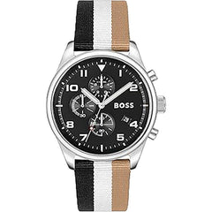 Hugo Boss Black And White Leather Watch -   -  Hugo Boss.
