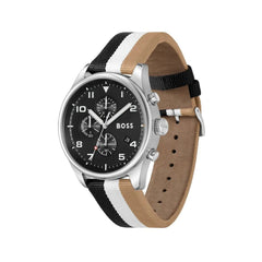 Hugo Boss Black And White Leather Watch -   -  Hugo Boss.