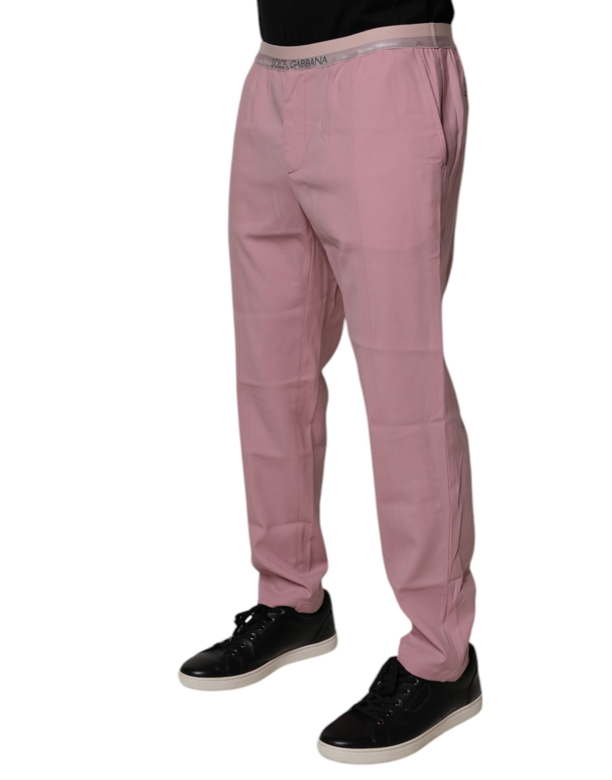 Dolce & Gabbana Pink Cotton Stretch Chino Pants -   -  Dolce & Gabbana.