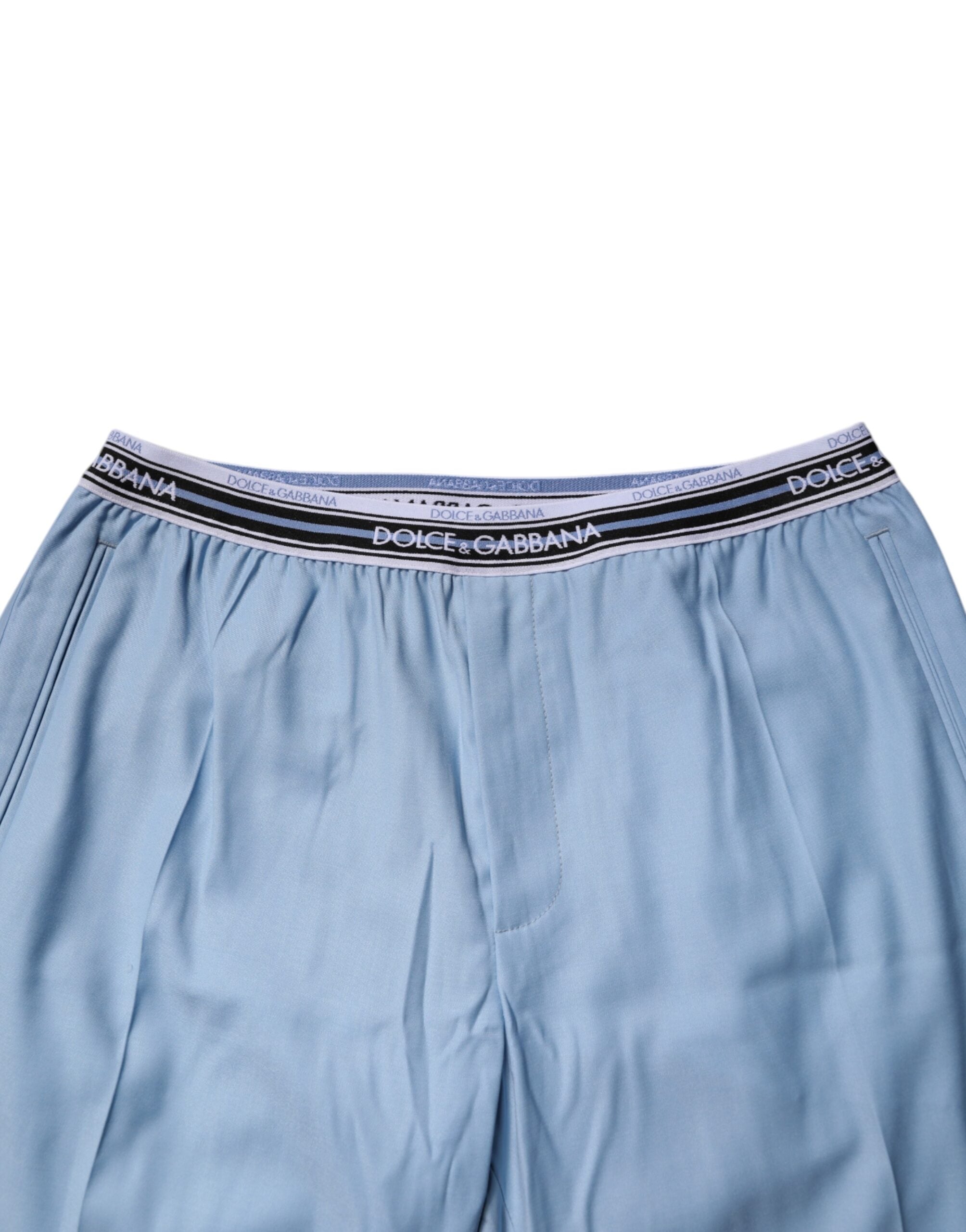 Dolce & Gabbana Blue Cotton Stretch Chino Pants -   -  Dolce & Gabbana.