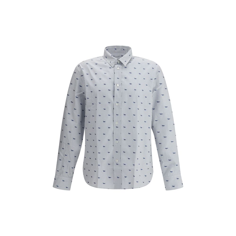 Maison Kitsuné Striped shirt with iconic fox -   -  Maison Kitsuné.