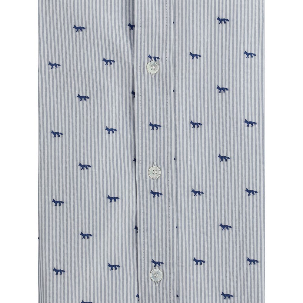 Maison Kitsuné Striped shirt with iconic fox -   -  Maison Kitsuné.
