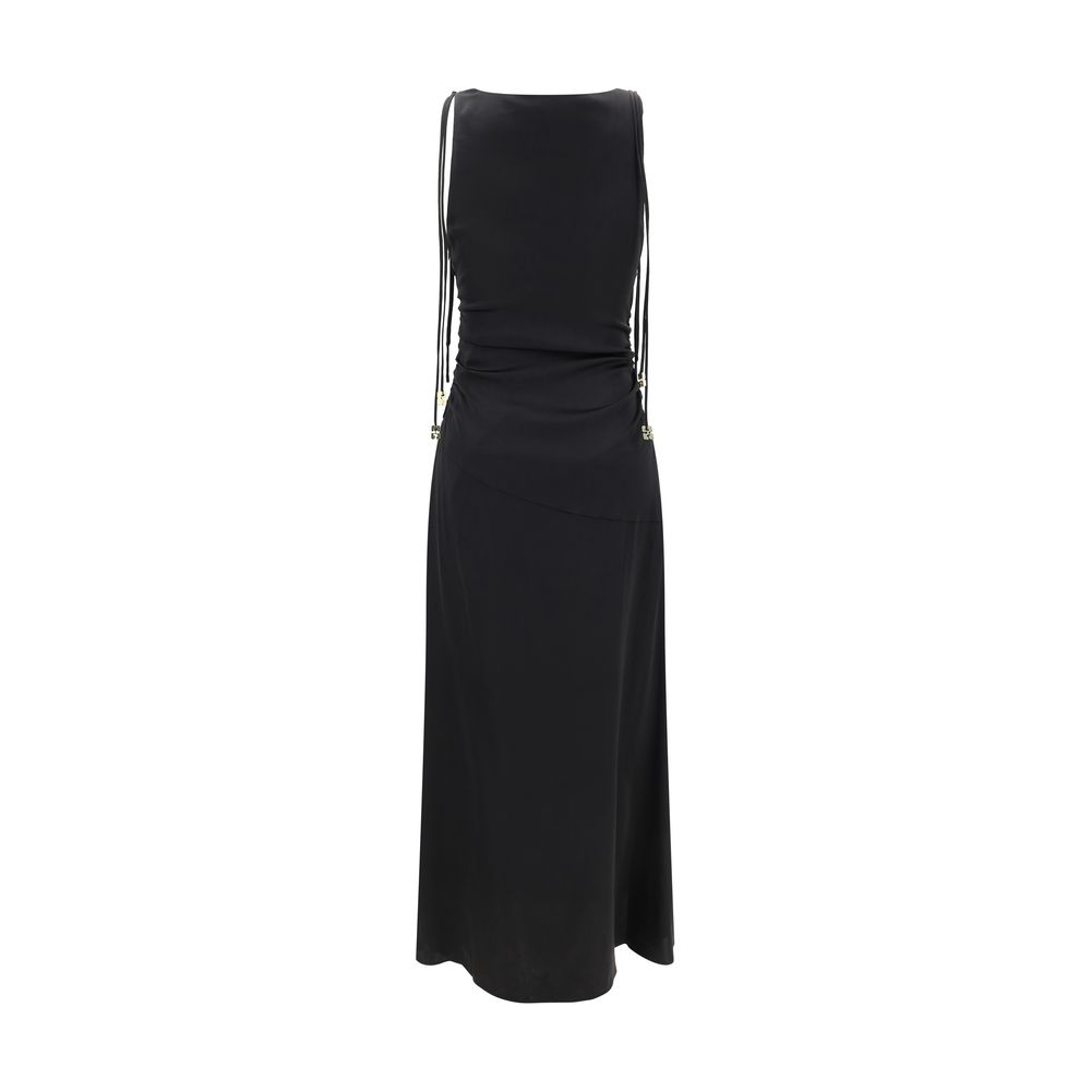 Ganni Satin Long Dress -   -  Ganni.