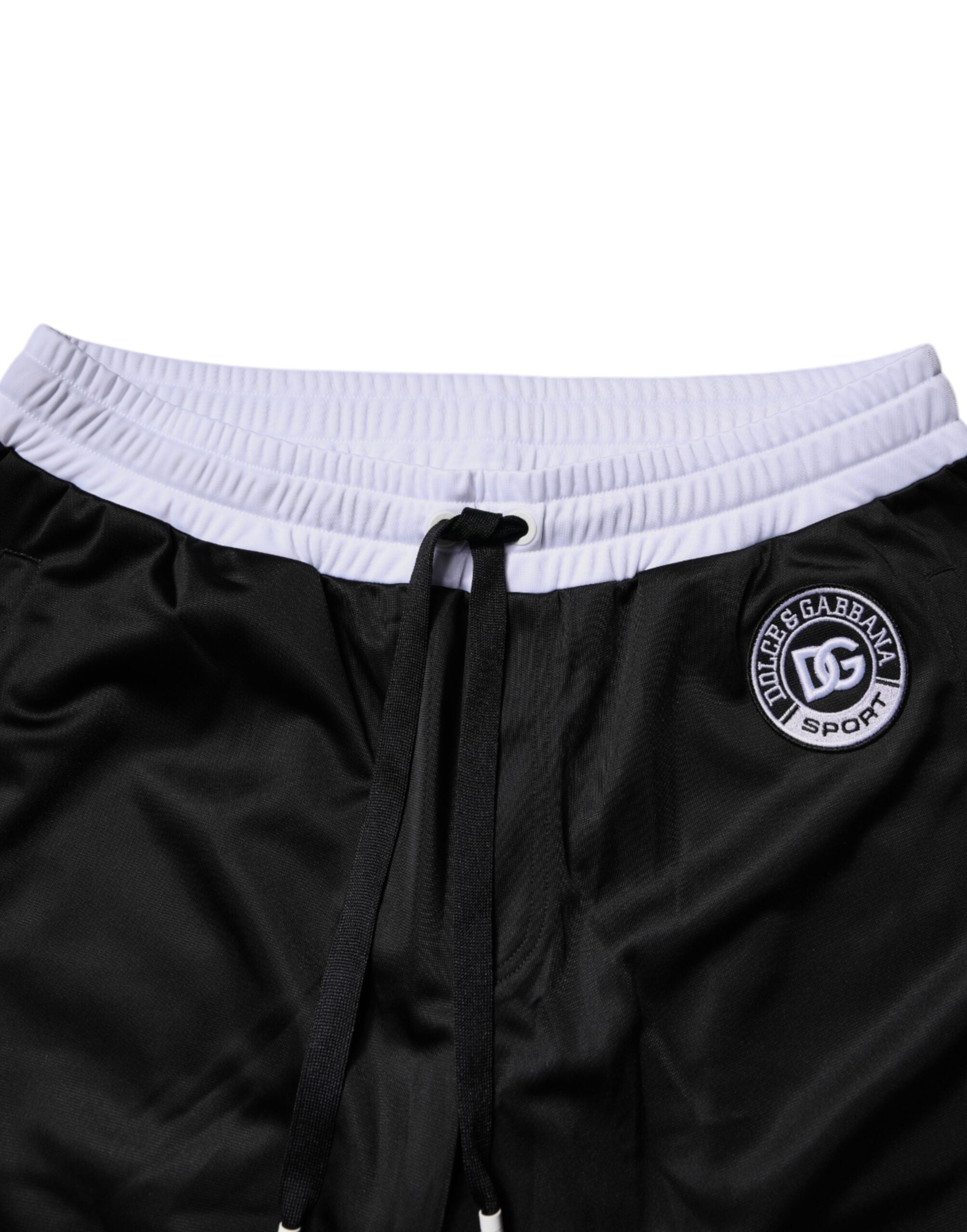 Dolce & Gabbana Black White Men Bermuda Sweatshorts Shorts -   -  Dolce & Gabbana.