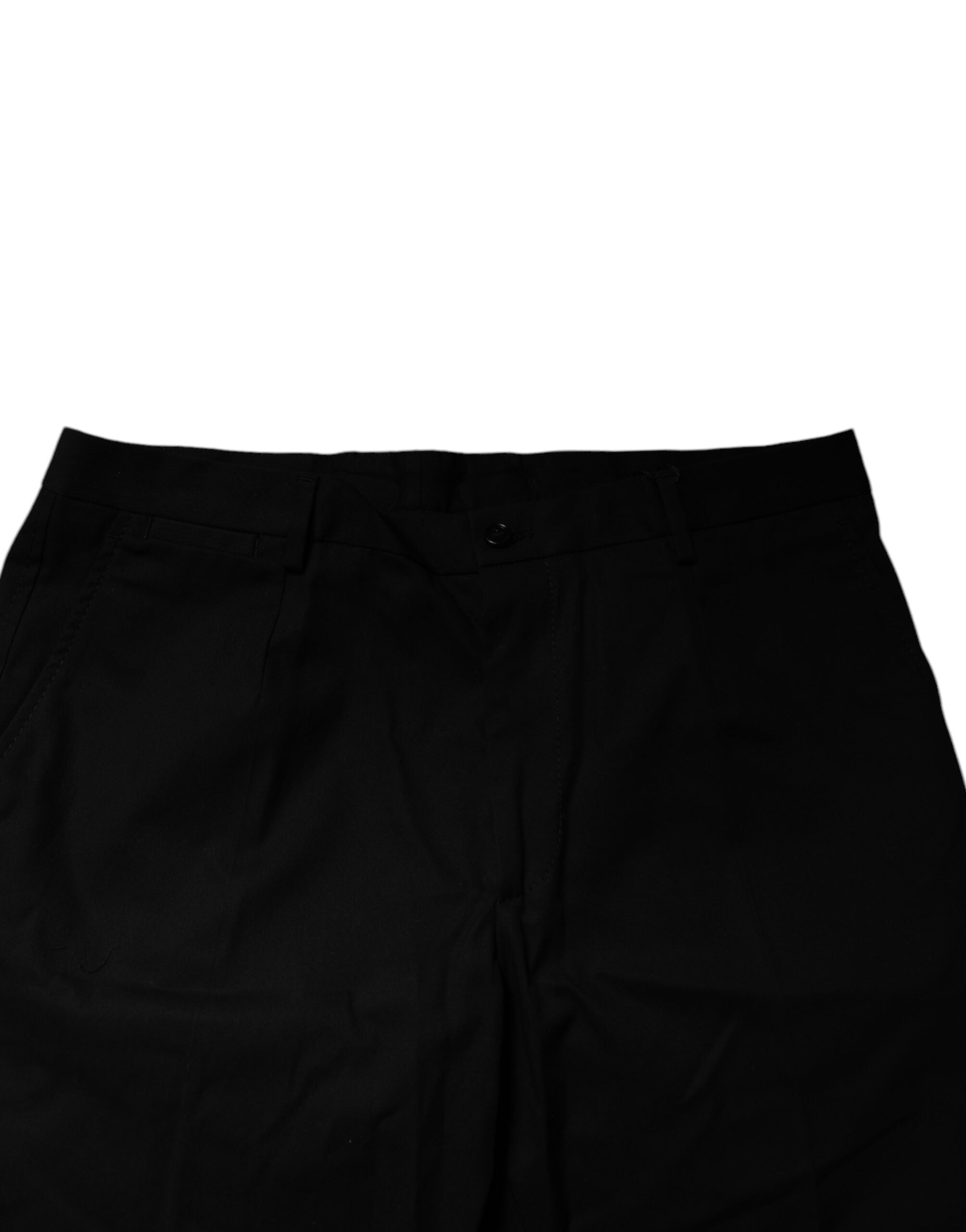 Dolce & Gabbana Black Cotton Stretch Mid Waist Bermuda Shorts -   -  Dolce & Gabbana.