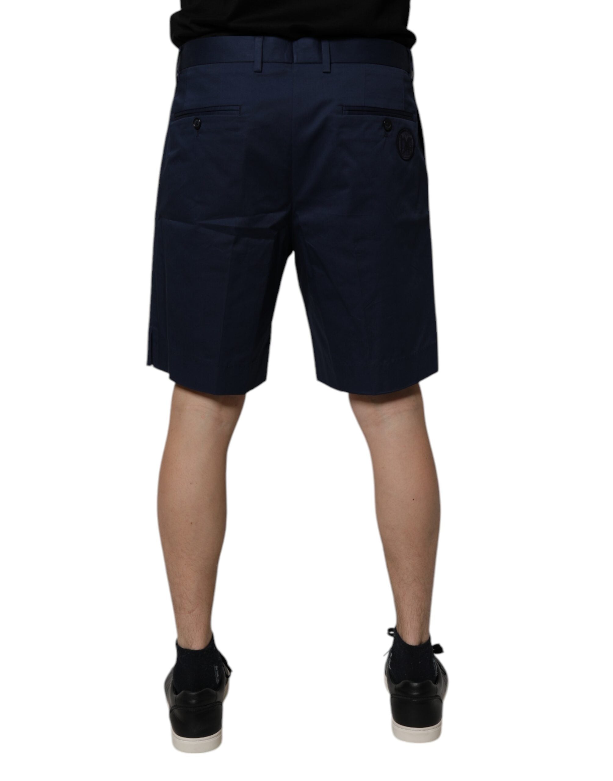 Dolce & Gabbana Dark Blue Cotton Mid Waist Men Bermuda Shorts -   -  Dolce & Gabbana.