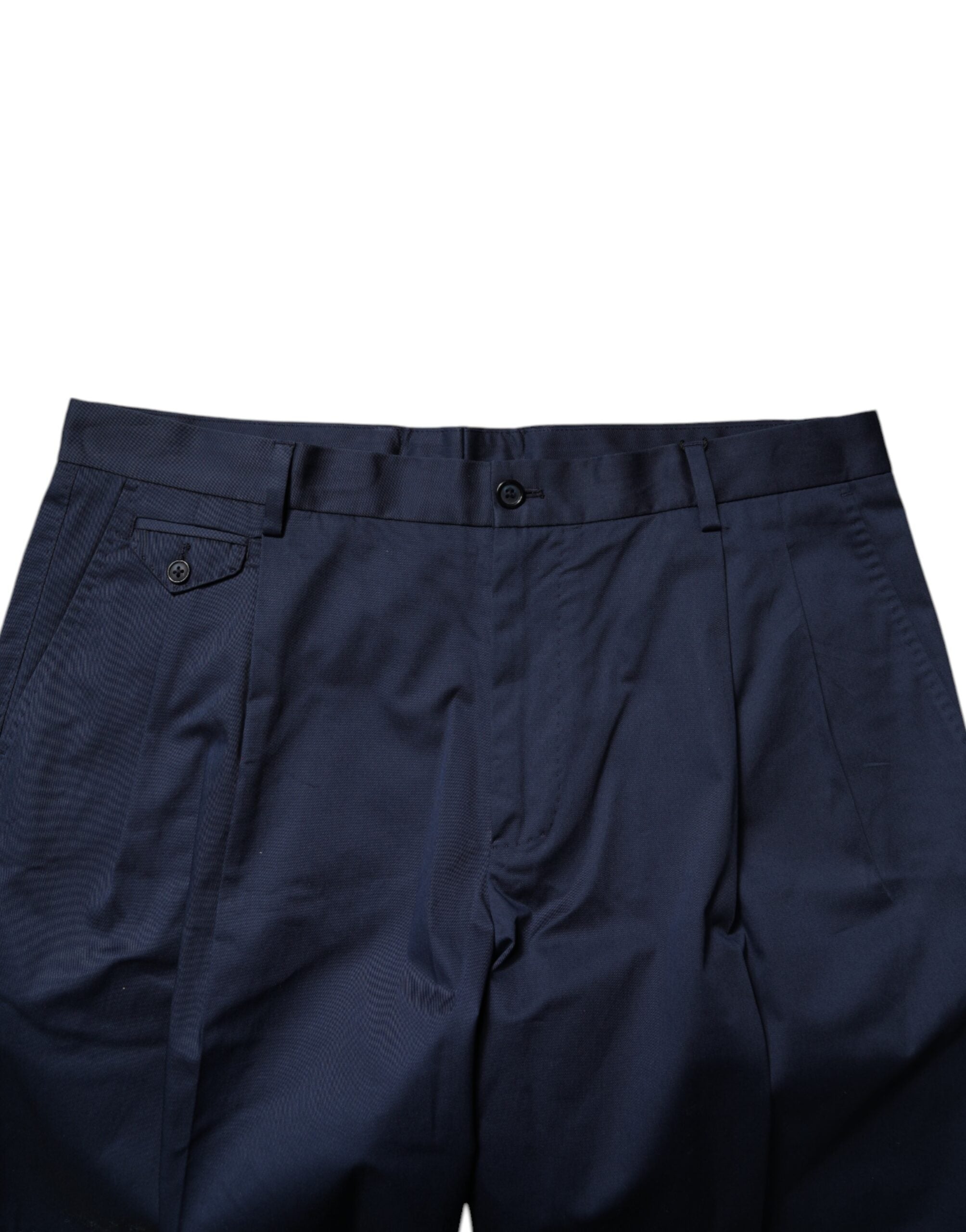 Dolce & Gabbana Dark Blue Cotton Mid Waist Men Bermuda Shorts -   -  Dolce & Gabbana.