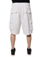 Dolce & Gabbana White Cotton Cargo Bermuda Sweatshorts Shorts -   -  Dolce & Gabbana.