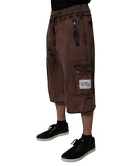 Dolce & Gabbana Brown Cotton Cargo Bermuda Sweatshorts Shorts -   -  Dolce & Gabbana.