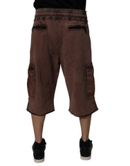 Dolce & Gabbana Brown Cotton Cargo Bermuda Sweatshorts Shorts -   -  Dolce & Gabbana.
