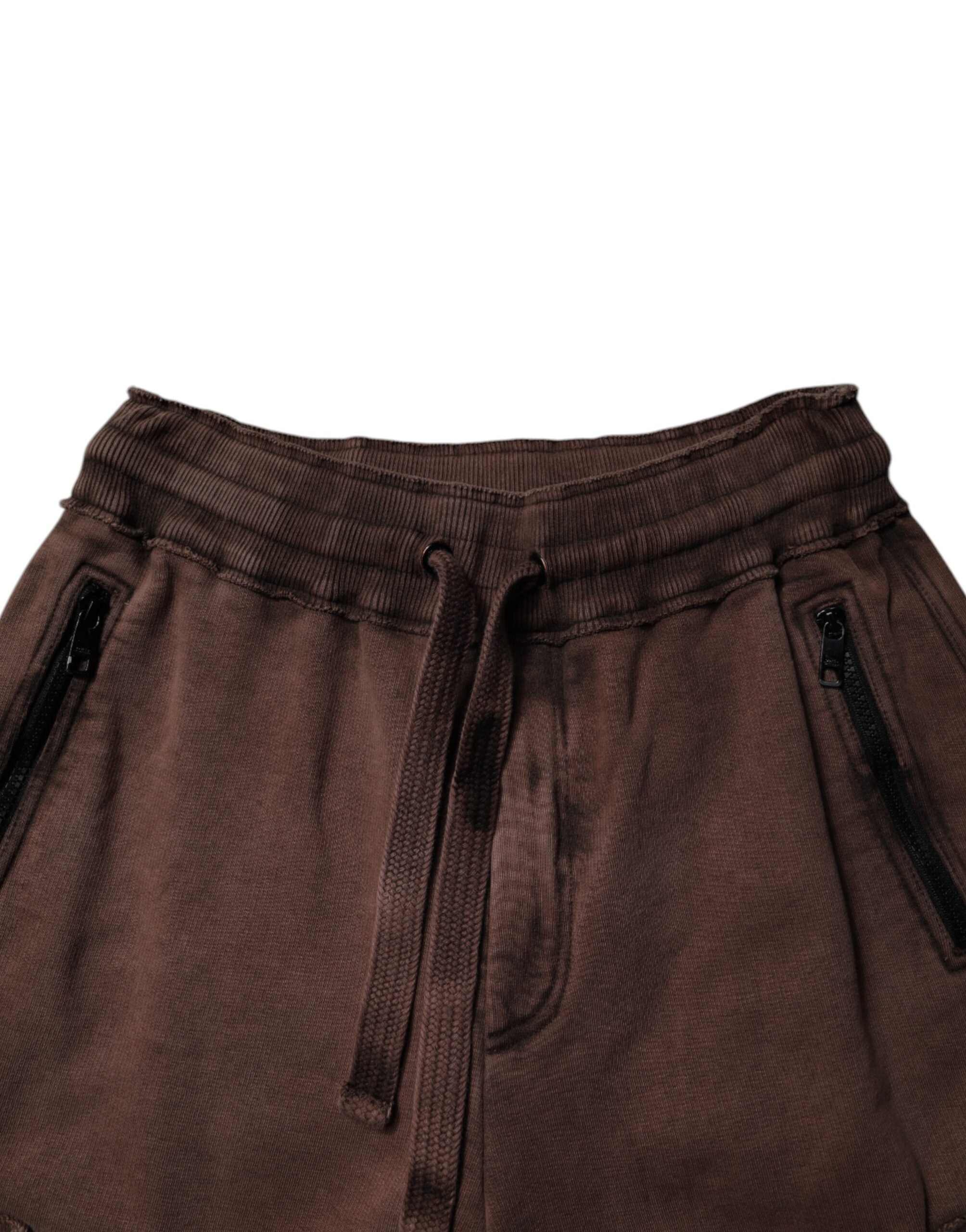 Dolce & Gabbana Brown Cotton Cargo Bermuda Sweatshorts Shorts -   -  Dolce & Gabbana.