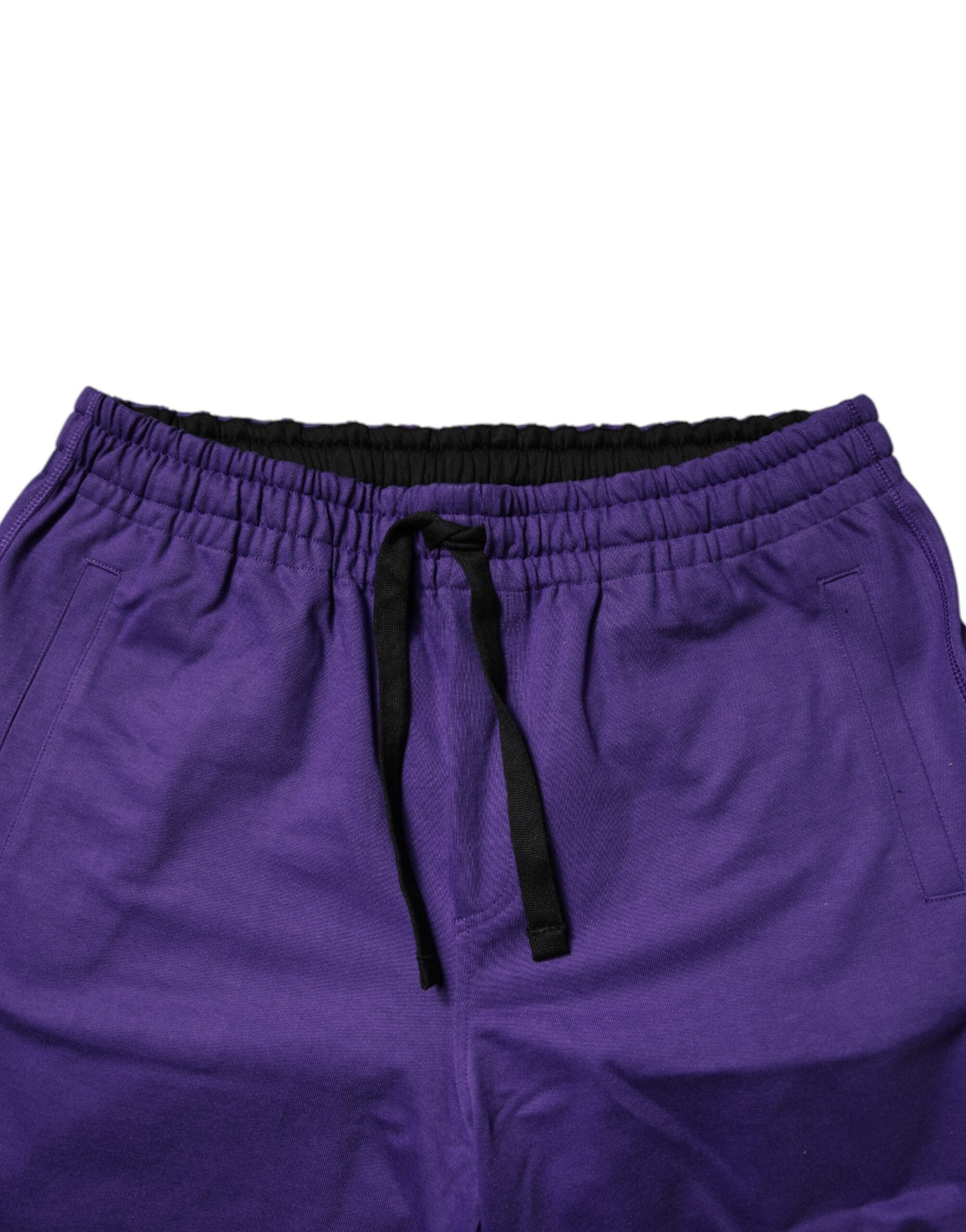 Dolce & Gabbana Purple Cotton Men Bermuda Sweatshorts Shorts -   -  Dolce & Gabbana.