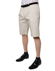Dolce & Gabbana Beige Cotton Stretch Mid Waist Bermuda Shorts -   -  Dolce & Gabbana.