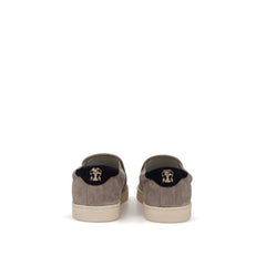 Brunello Cucinelli Gray Leather Sneaker -   -  Brunello Cucinelli.