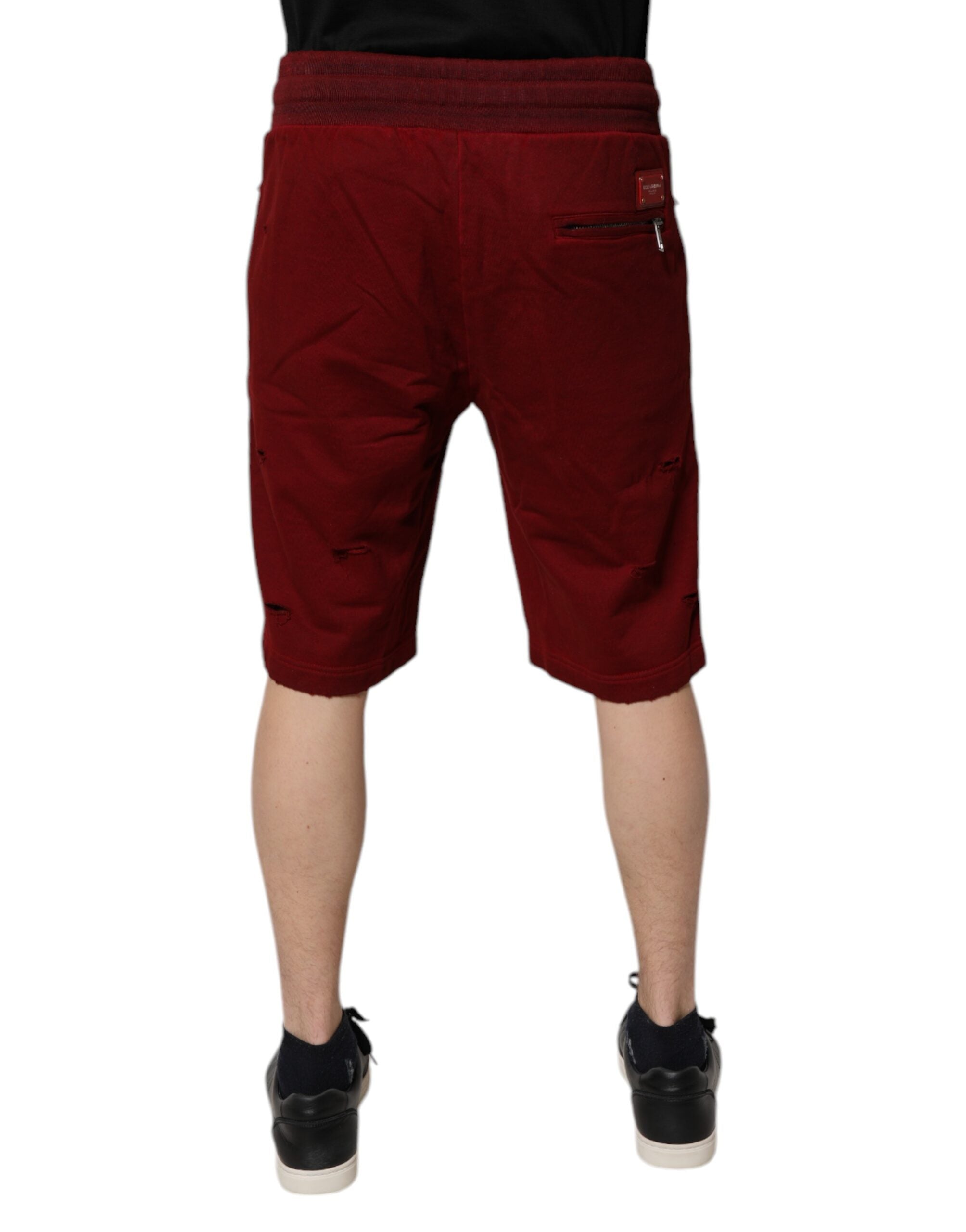 Dolce & Gabbana Bordeaux Cotton Bermuda Men Sweatshorts Shorts -   -  Dolce & Gabbana.