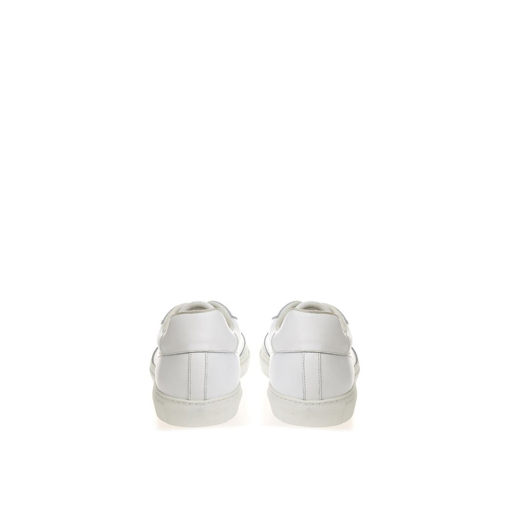 Roberto Cavalli White Leather Sneakers Luxe Footwear -   -  Roberto Cavalli.