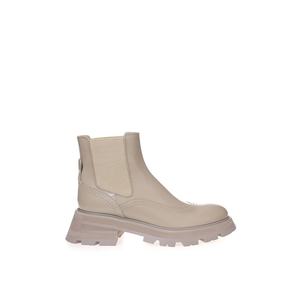 Alexander McQueen Chic Gray Leather Boots for Elegant Steps -   -  Alexander McQueen.