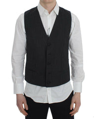 Dolce & Gabbana Gray Striped Formal Vest -  Vests for Men Suits -  Dolce & Gabbana.