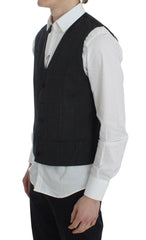 Dolce & Gabbana Gray Striped Formal Vest -  Vests for Men Suits -  Dolce & Gabbana.