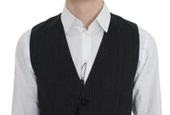 Dolce & Gabbana Gray Striped Formal Vest -  Vests for Men Suits -  Dolce & Gabbana.