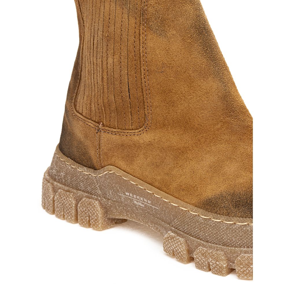 Max Mara Brown Suede Leather Boot -   -  Max Mara.