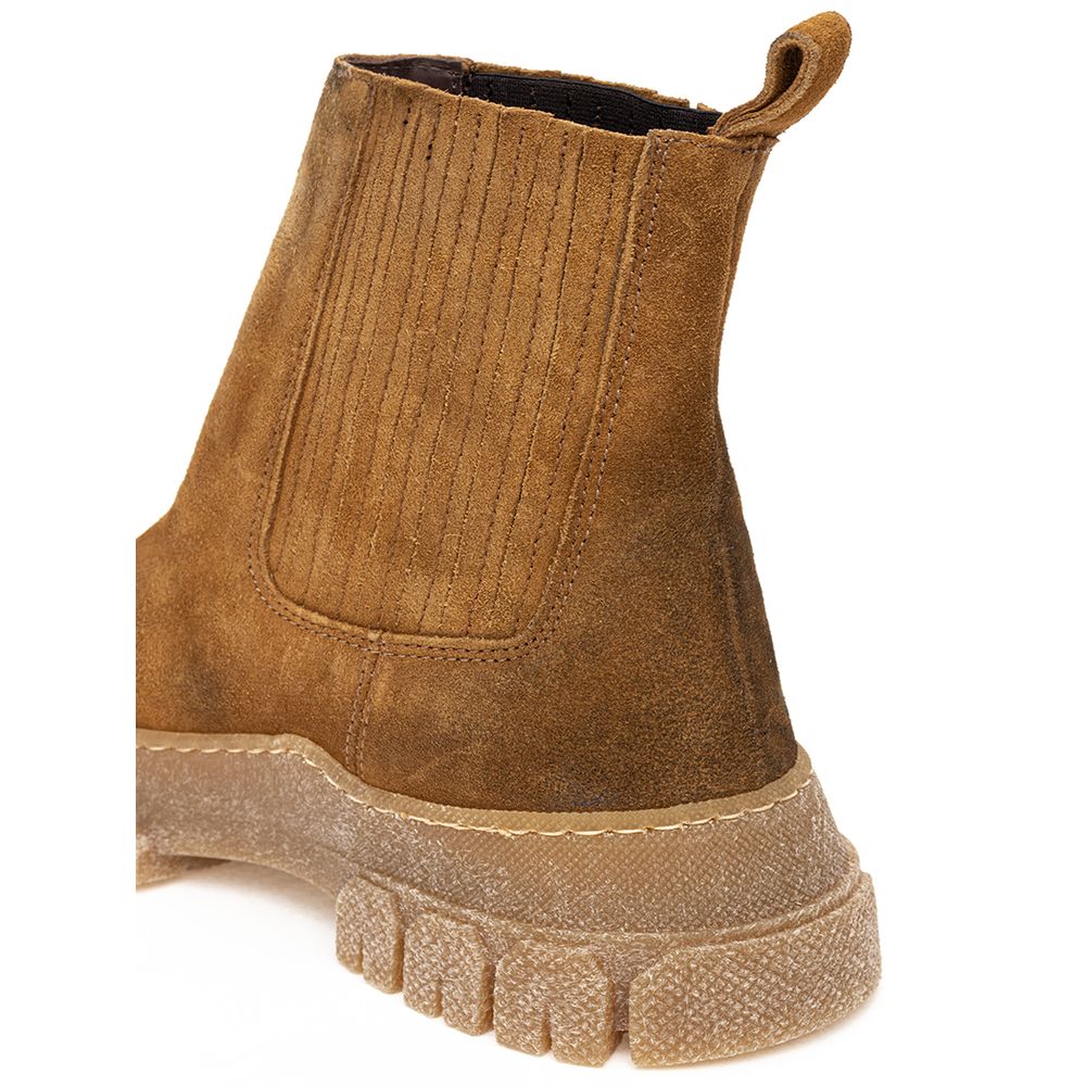 Max Mara Brown Suede Leather Boot -   -  Max Mara.