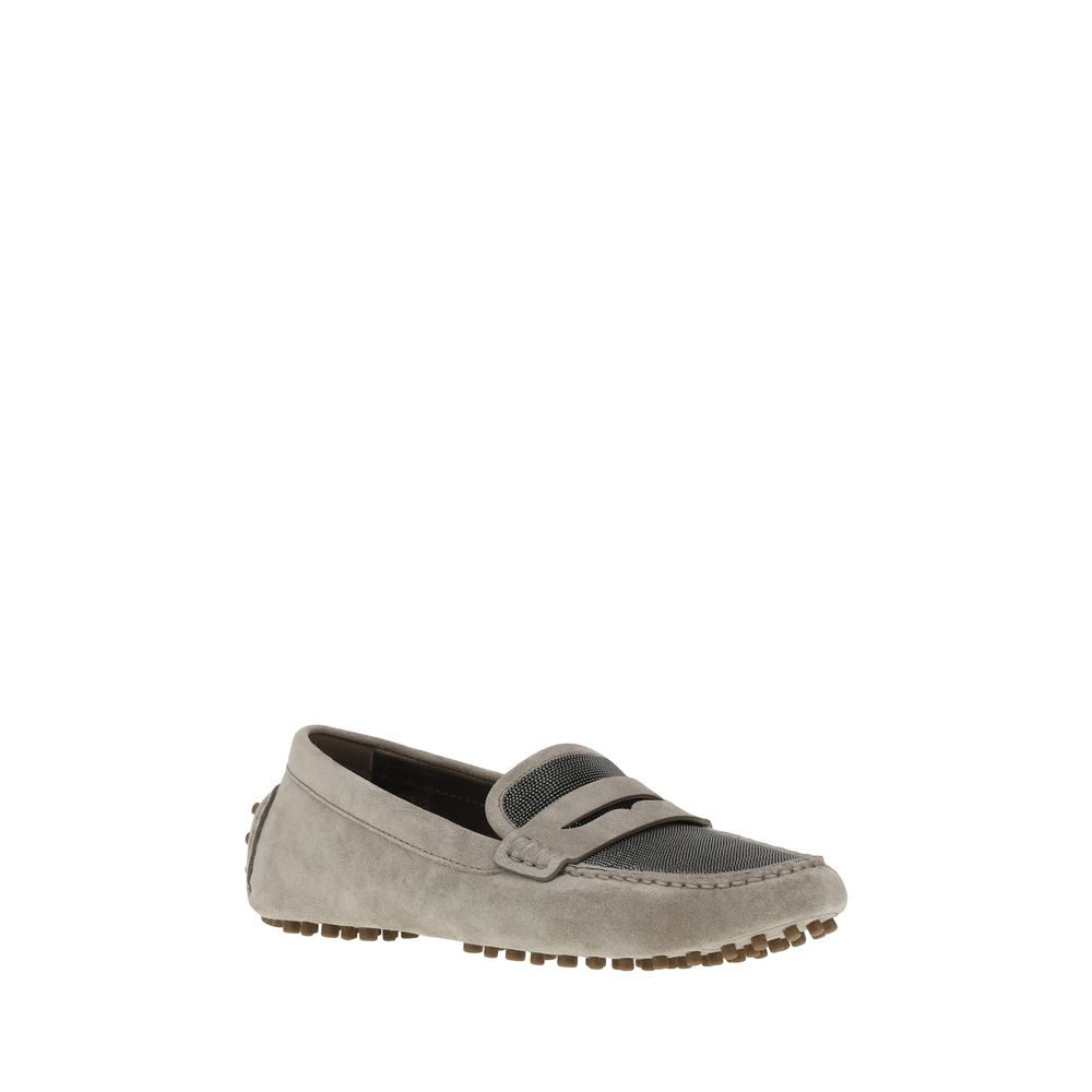 Brunello Cucinelli Suede Leather Loafers -   -  Brunello Cucinelli.
