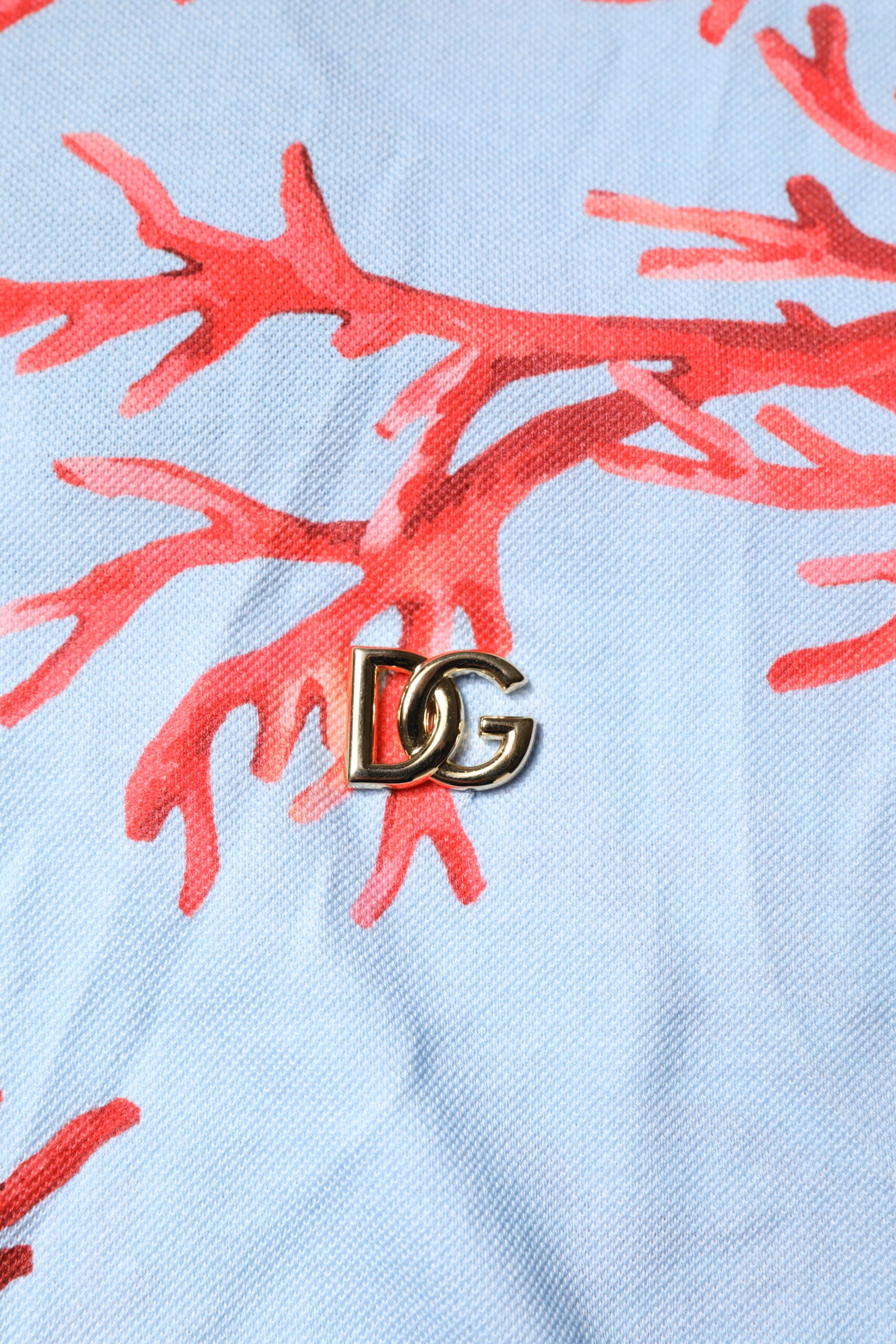 Dolce & Gabbana Light Blue Coral Cotton Polo Shirt T-shirt -   -  Dolce & Gabbana.