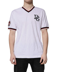Dolce & Gabbana White #DGMillennials King Crown V-neck T-shirt -   -  Dolce & Gabbana.