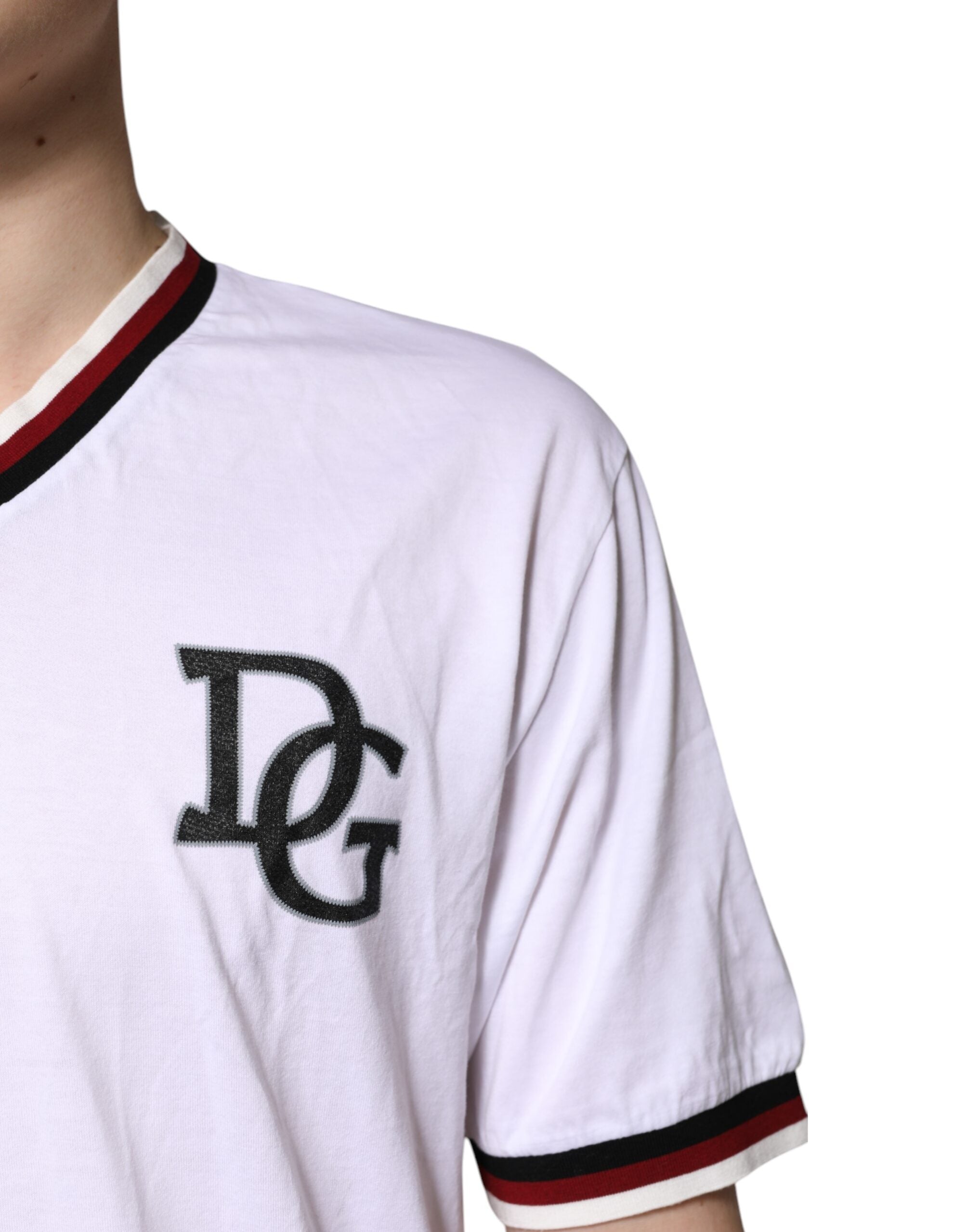 Dolce & Gabbana White #DGMillennials King Crown V-neck T-shirt -   -  Dolce & Gabbana.