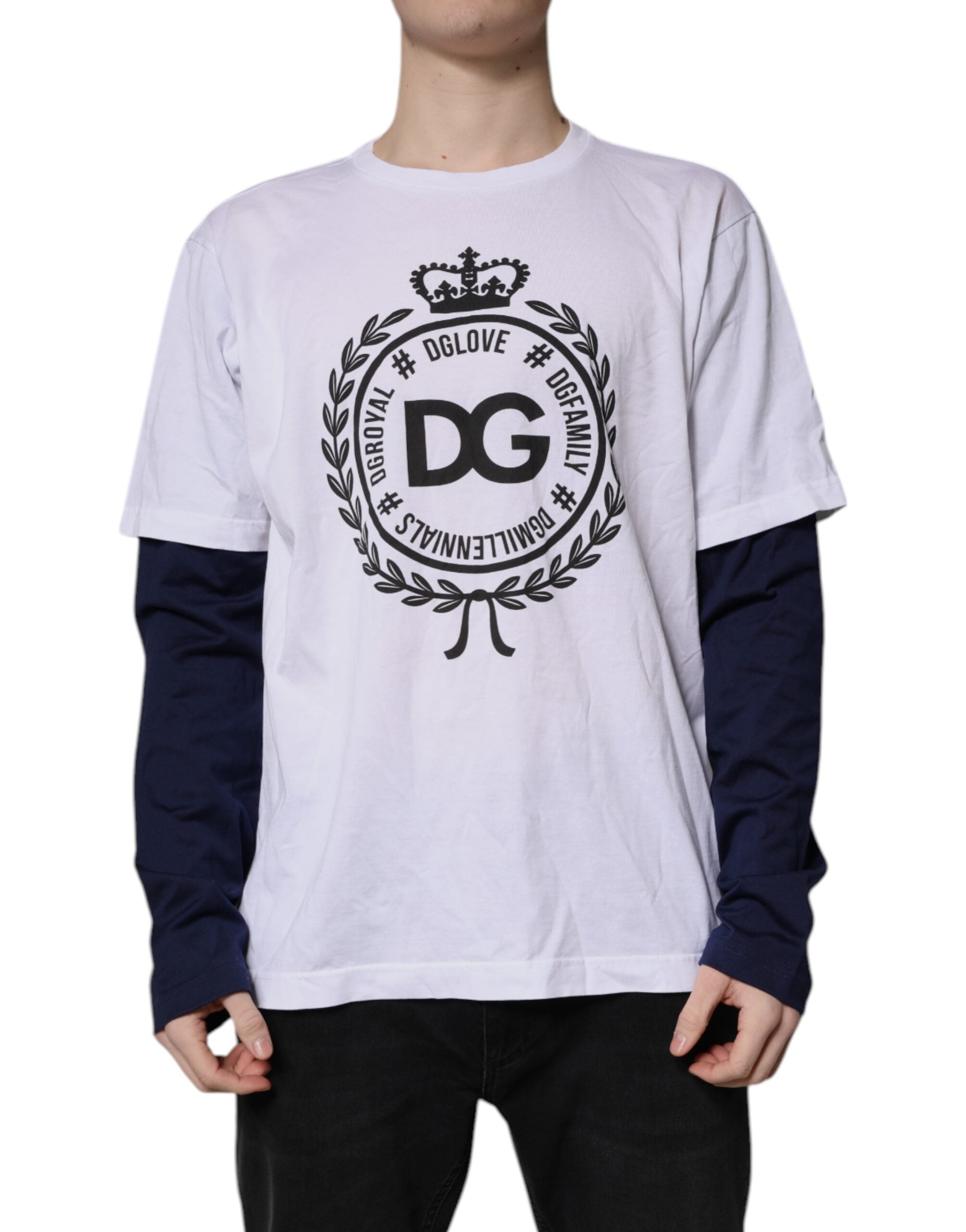 Dolce & Gabbana White Graphic Print Cotton Crew Neck T-shirt -   -  Dolce & Gabbana.