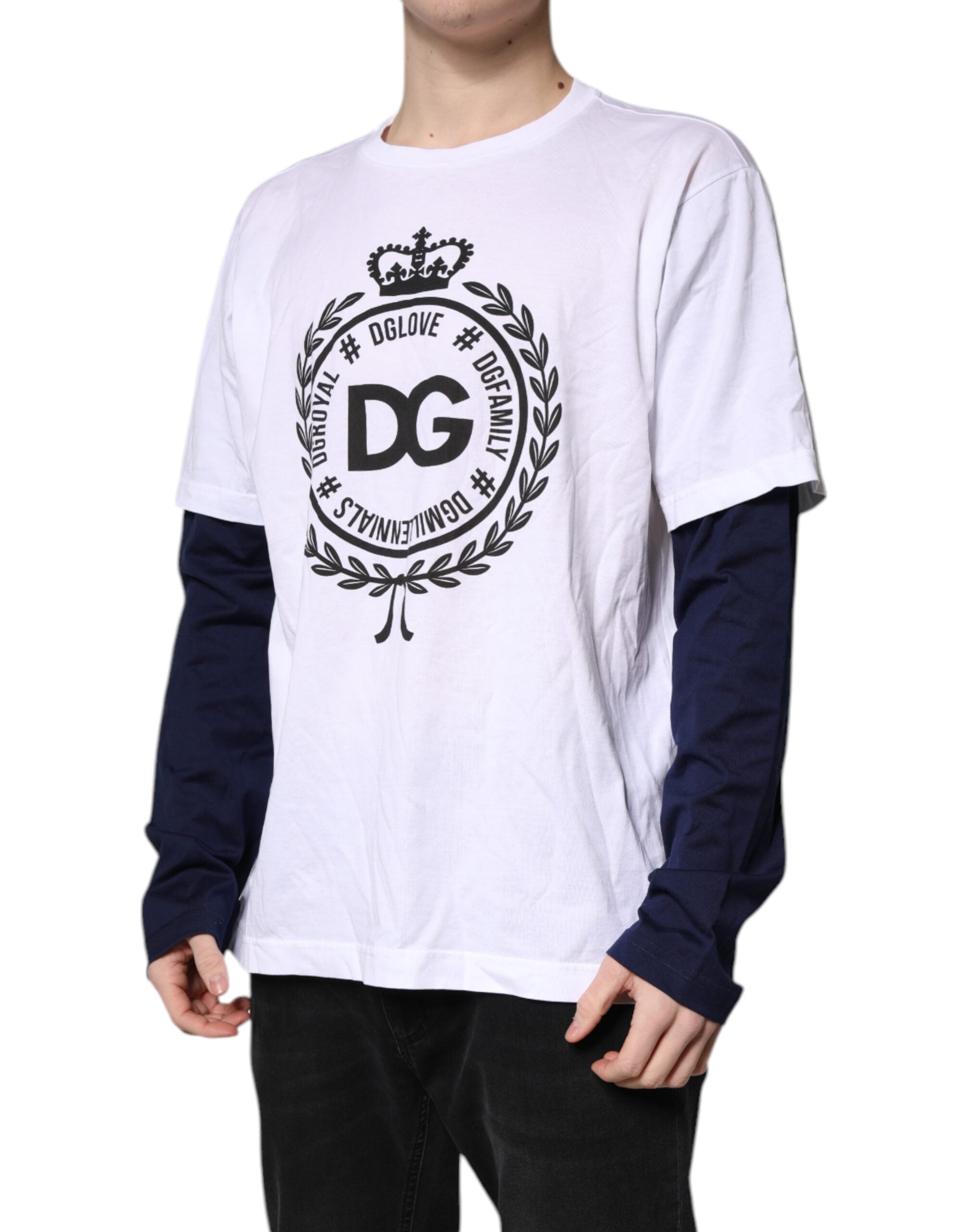 Dolce & Gabbana White Graphic Print Cotton Crew Neck T-shirt -   -  Dolce & Gabbana.